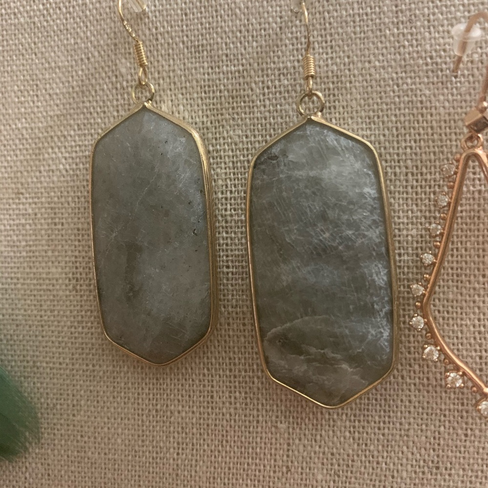 Gray Natural Stone earrings
